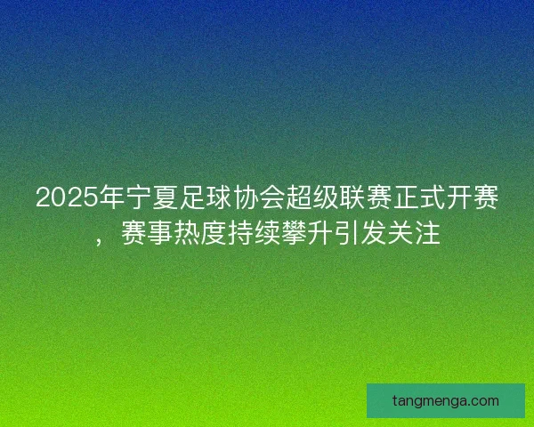 2025年宁夏足球协会超级联赛正式开赛,赛事热度持续攀升引发关注 2025年宁夏足球协会超级联赛正式开赛,赛事热度持续攀升引发关注
