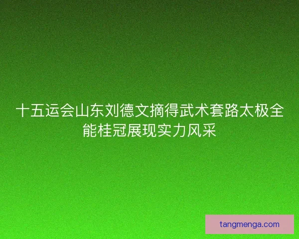 十五运会山东刘德文摘得武术套路太极全能桂冠展现实力风采 十五运会山东刘德文摘得武术套路太极全能桂冠展现实力风采