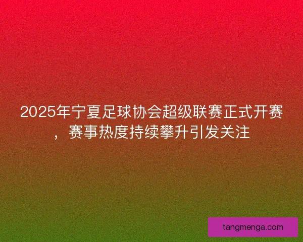 2025年宁夏足球协会超级联赛正式开赛,赛事热度持续攀升引发关注 2025年宁夏足球协会超级联赛正式开赛,赛事热度持续攀升引发关注